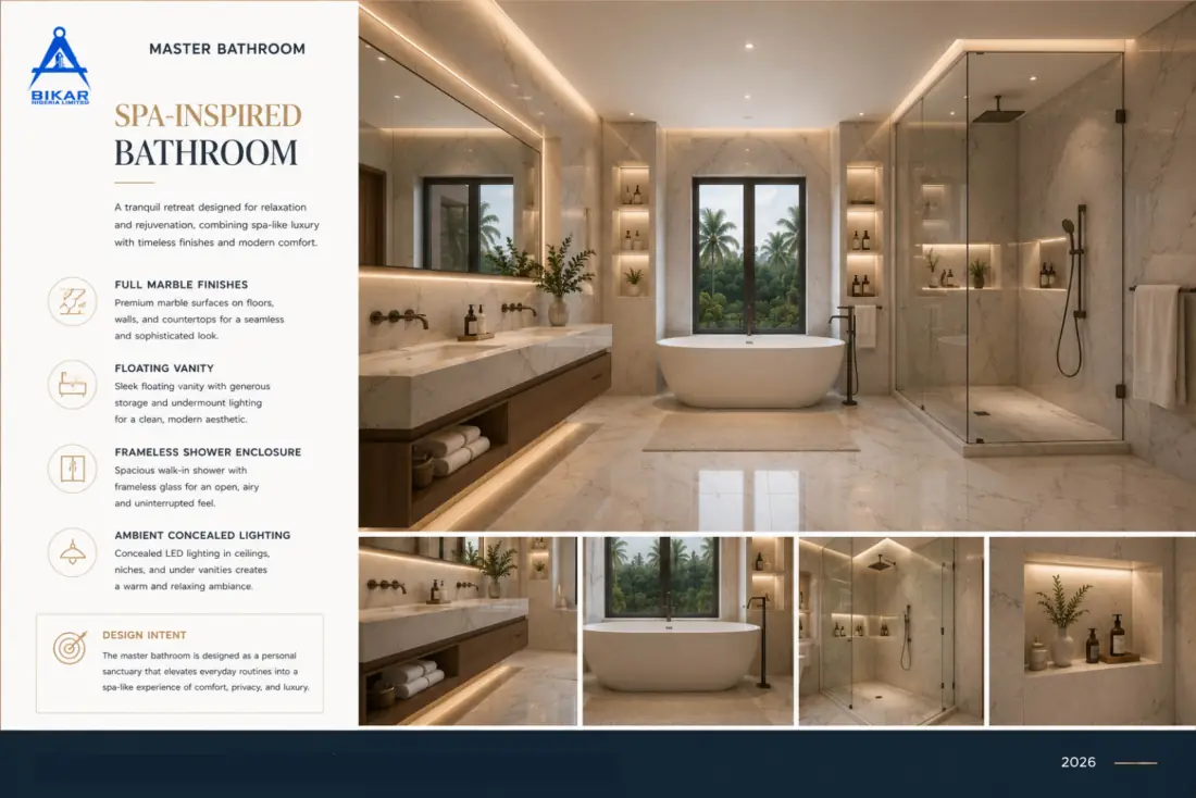 Spa-inspired master bathroom