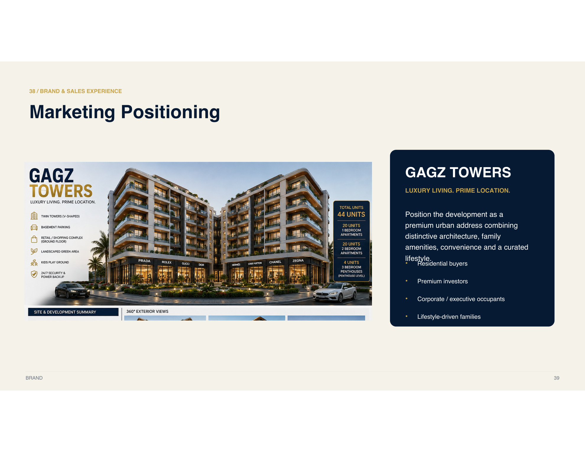 GAGZ Towers marketing positioning